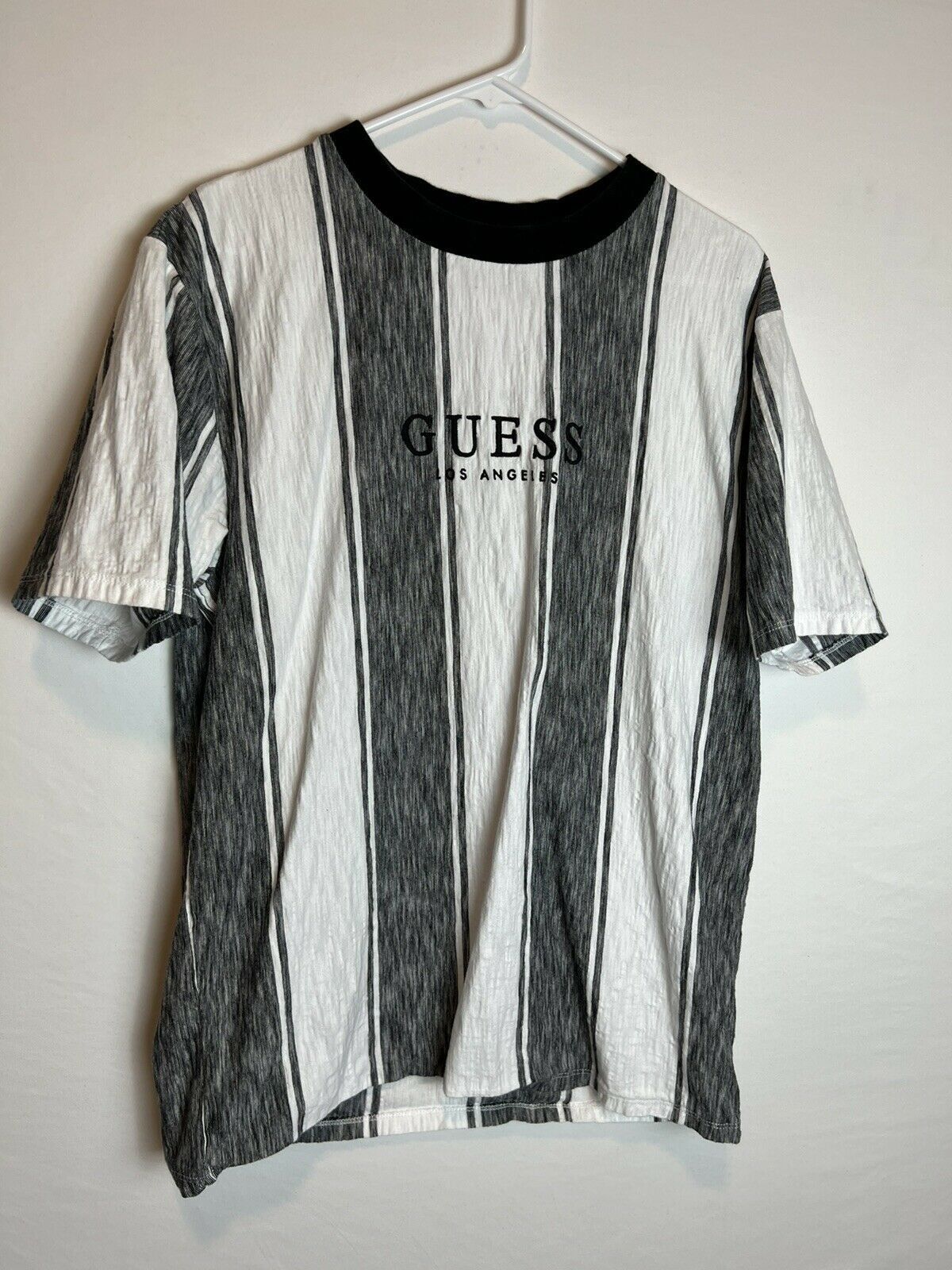 Guess Guess Los Angeles Verticle Striped Black White T-Shirt | Grailed