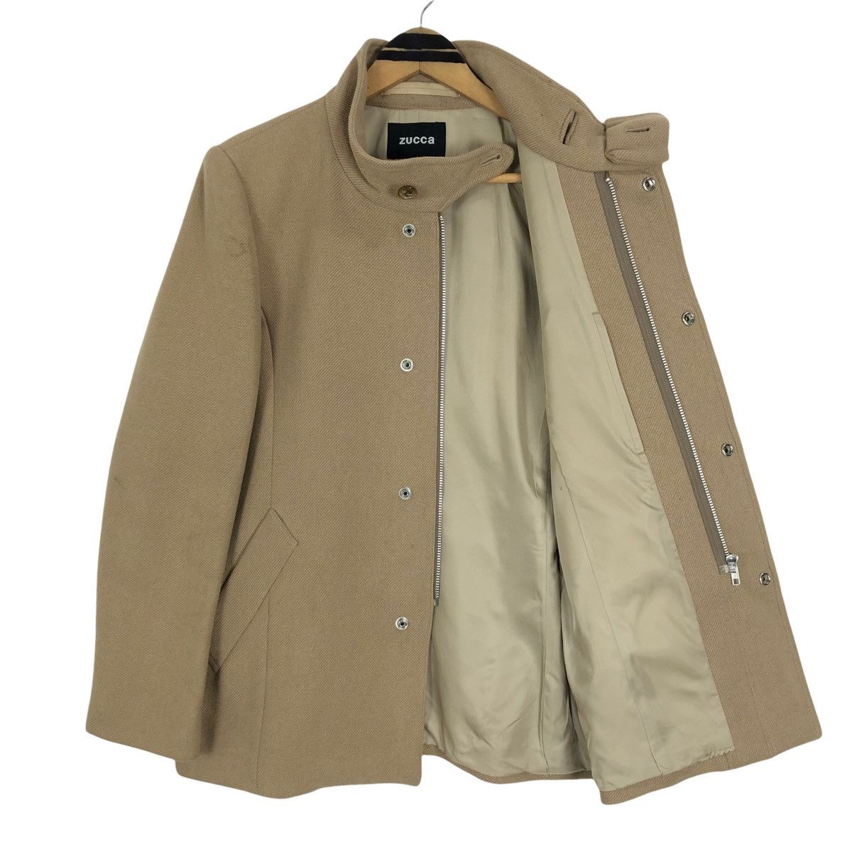 Issey Miyake Cabane De Zucca Issey Miyake Mock Neck Wool Short Coat Size US S / EU 44-46 / 1 - 8 Thumbnail