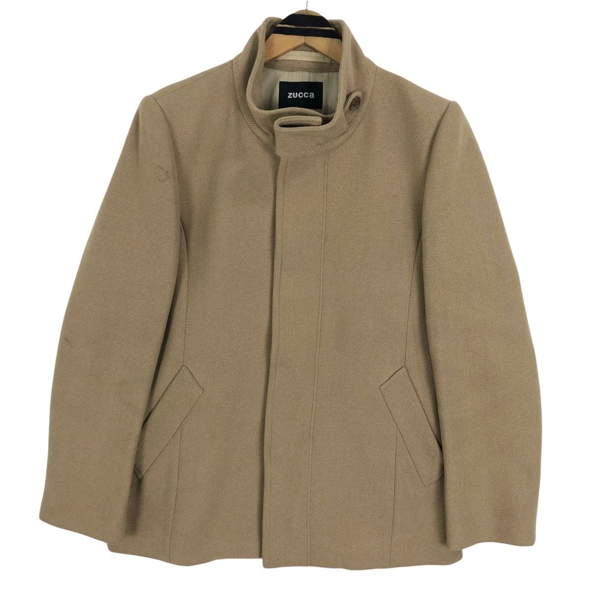 Issey Miyake Cabane De Zucca Issey Miyake Mock Neck Wool Short Coat Size US S / EU 44-46 / 1 - 1 Thumbnail