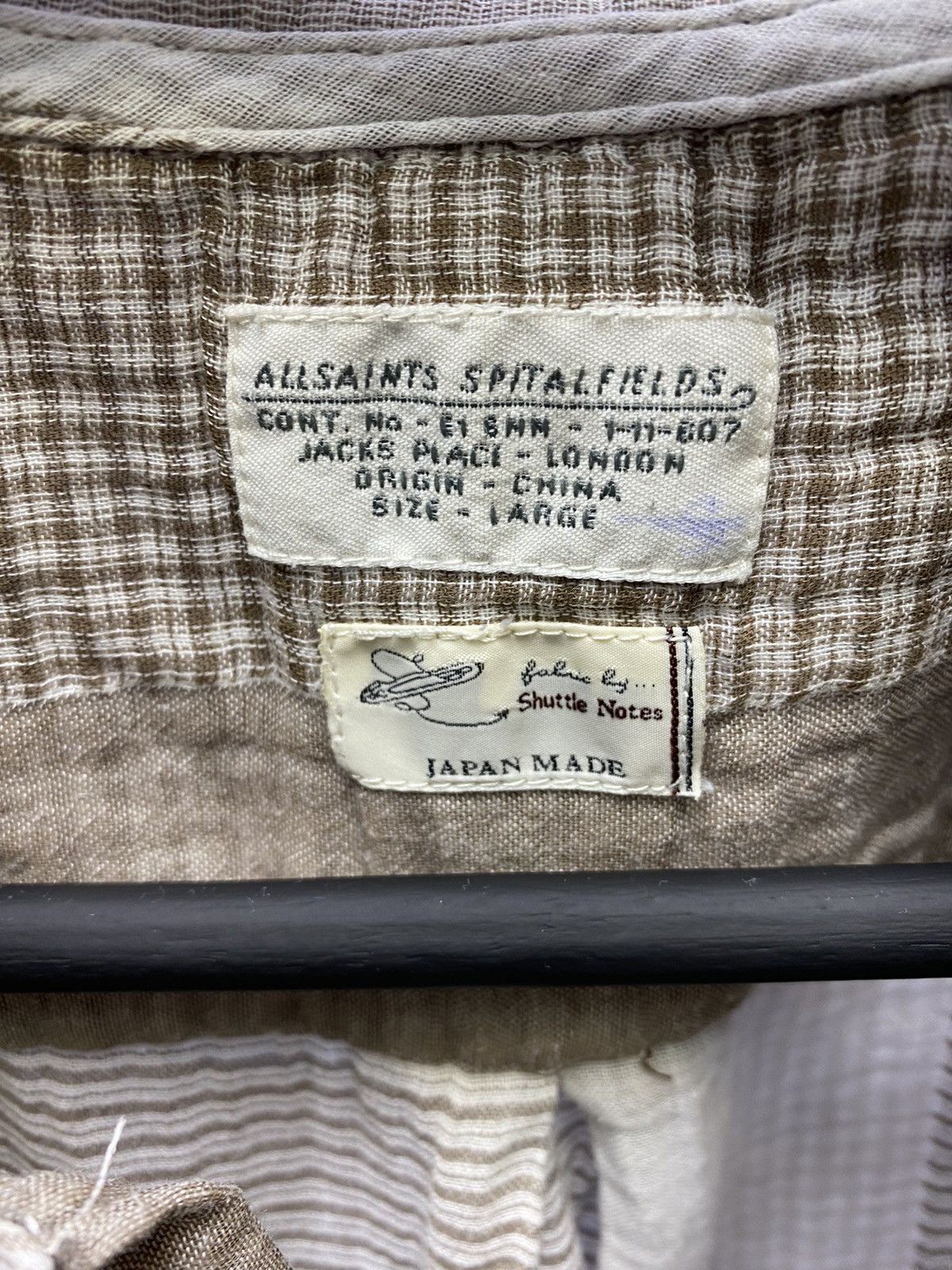 Other Allsaints Spitalfields Japan Made Shirt Men’s L Beige Size US L / EU 52-54 / 3 - 9 Thumbnail