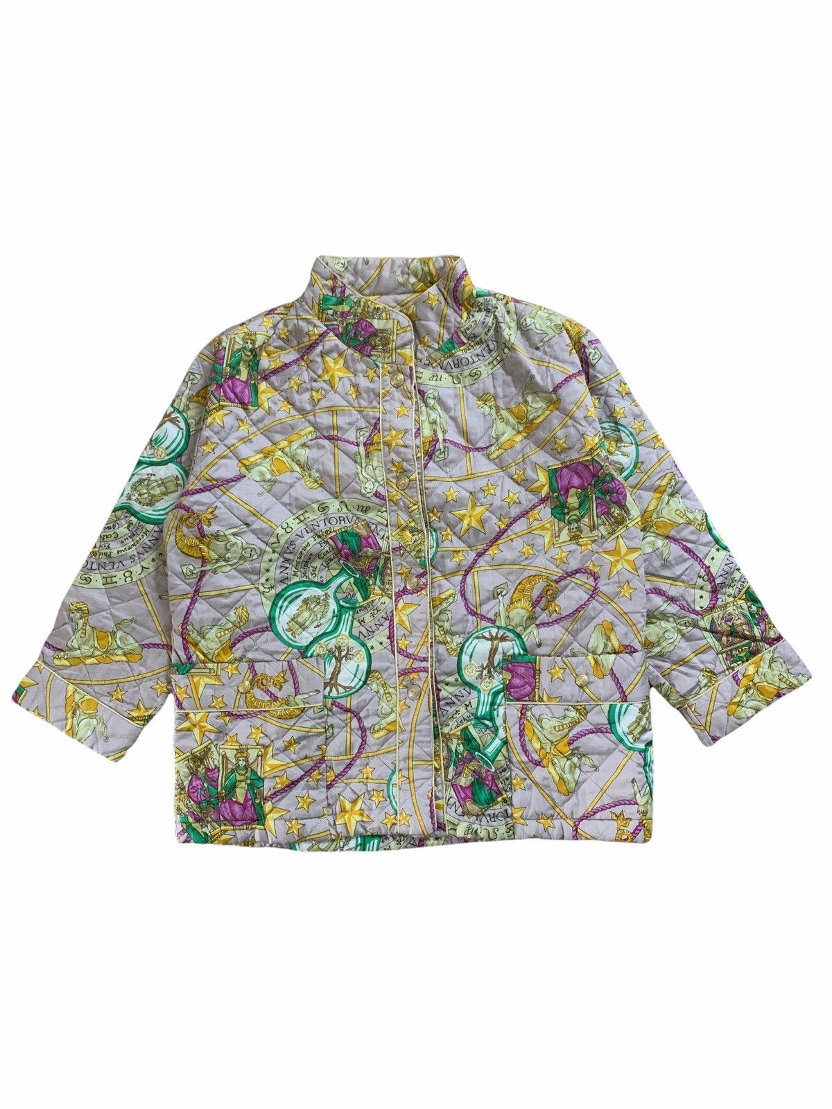 image of Vintage Celine Paris Multicolor Quilted Jacket, Men's (Size Medium)