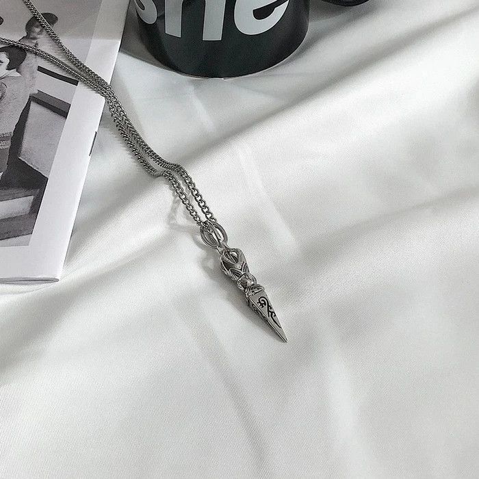 Jewelry × Vintage Punk Titanium Steel Pendant Vintage Men's Necklace Size ONE SIZE - 2 Thumbnail