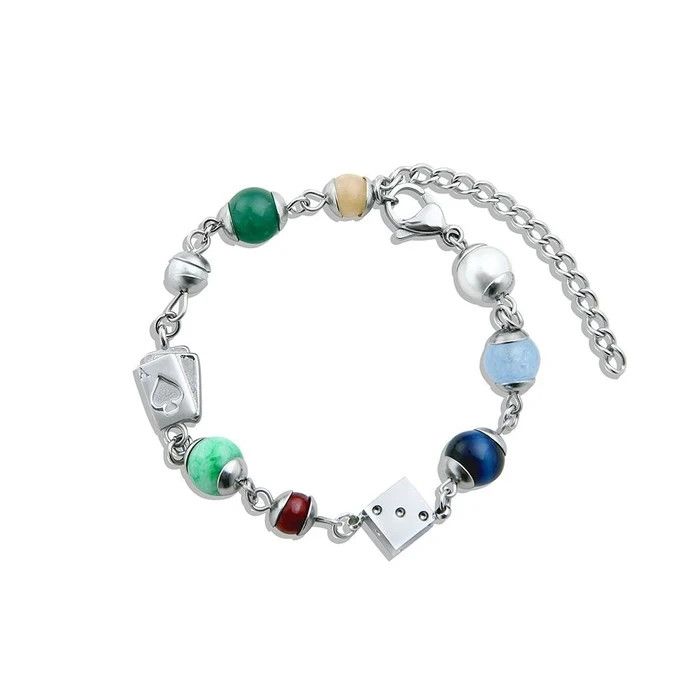 Jewelry × Vintage Fashion Beads Dice Pendant Men's Bracelet Size ONE SIZE - 1 Thumbnail