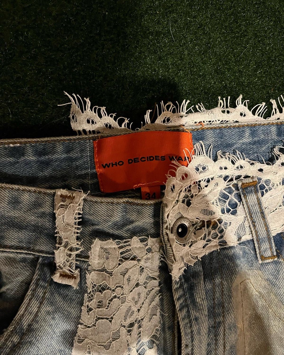 Ev Bravado MRDR BRVDO Who Decides War Altar Lace Denim FW ‘20 Size US 34 / EU 50 - 3 Thumbnail