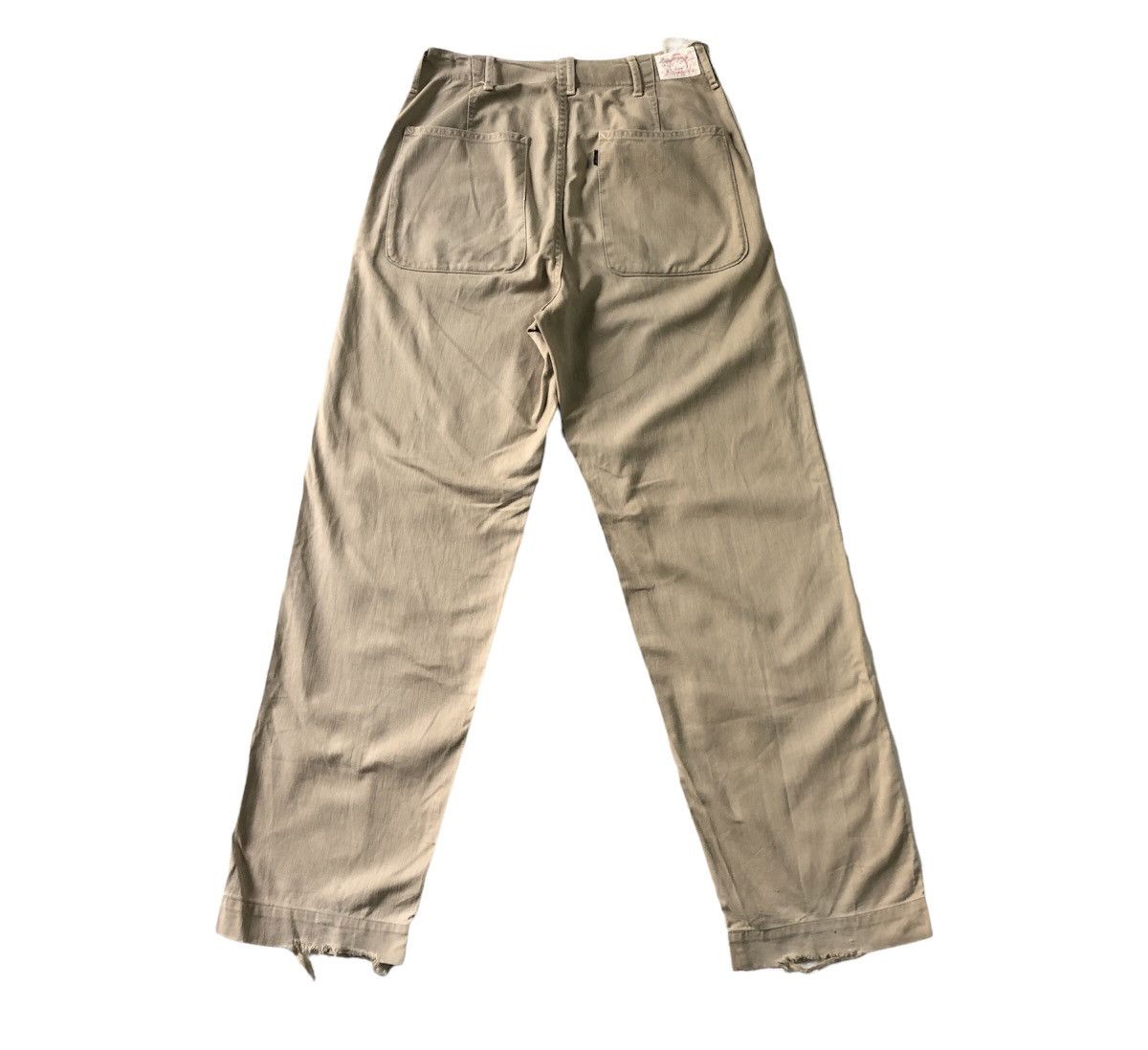 Evisu Vintage Evis Military Chino Khaki Distressed Pant Size US 29 - 2 Thumbnail
