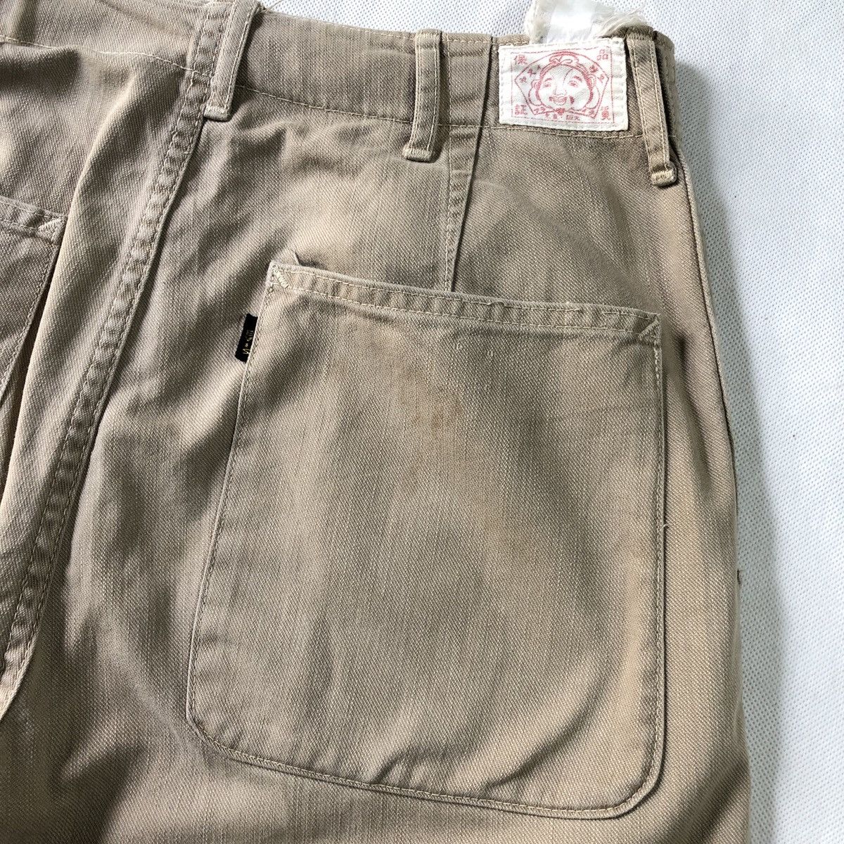 Evisu Vintage Evis Military Chino Khaki Distressed Pant Size US 29 - 11 Thumbnail