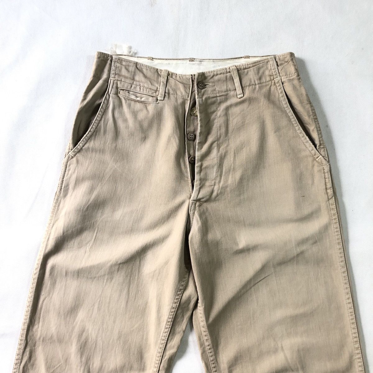 Evisu Vintage Evis Military Chino Khaki Distressed Pant Size US 29 - 4 Thumbnail