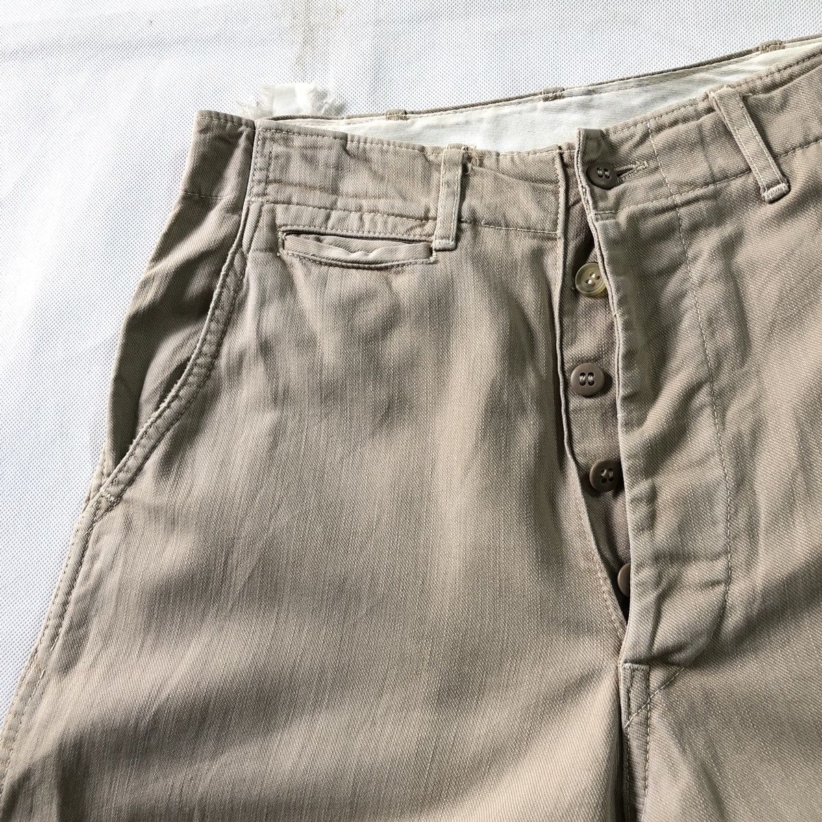 Evisu Vintage Evis Military Chino Khaki Distressed Pant Size US 29 - 7 Thumbnail