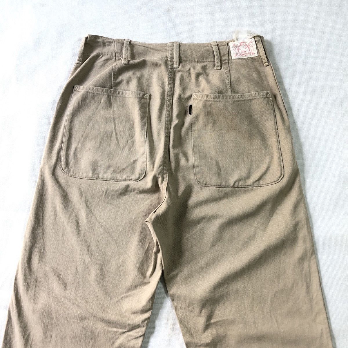 Evisu Vintage Evis Military Chino Khaki Distressed Pant Size US 29 - 9 Thumbnail