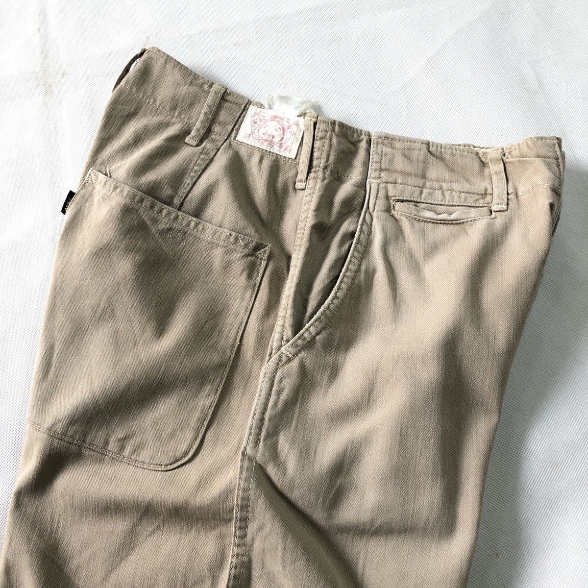 Evisu Vintage Evis Military Chino Khaki Distressed Pant Size US 29 - 15 Thumbnail