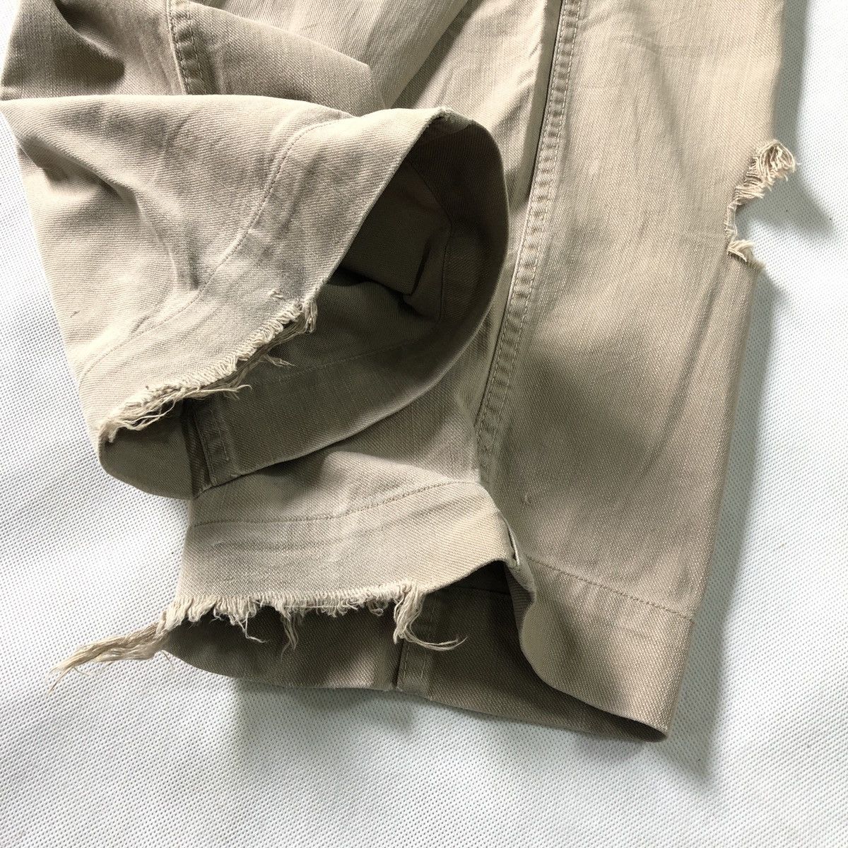 Evisu Vintage Evis Military Chino Khaki Distressed Pant Size US 29 - 14 Thumbnail
