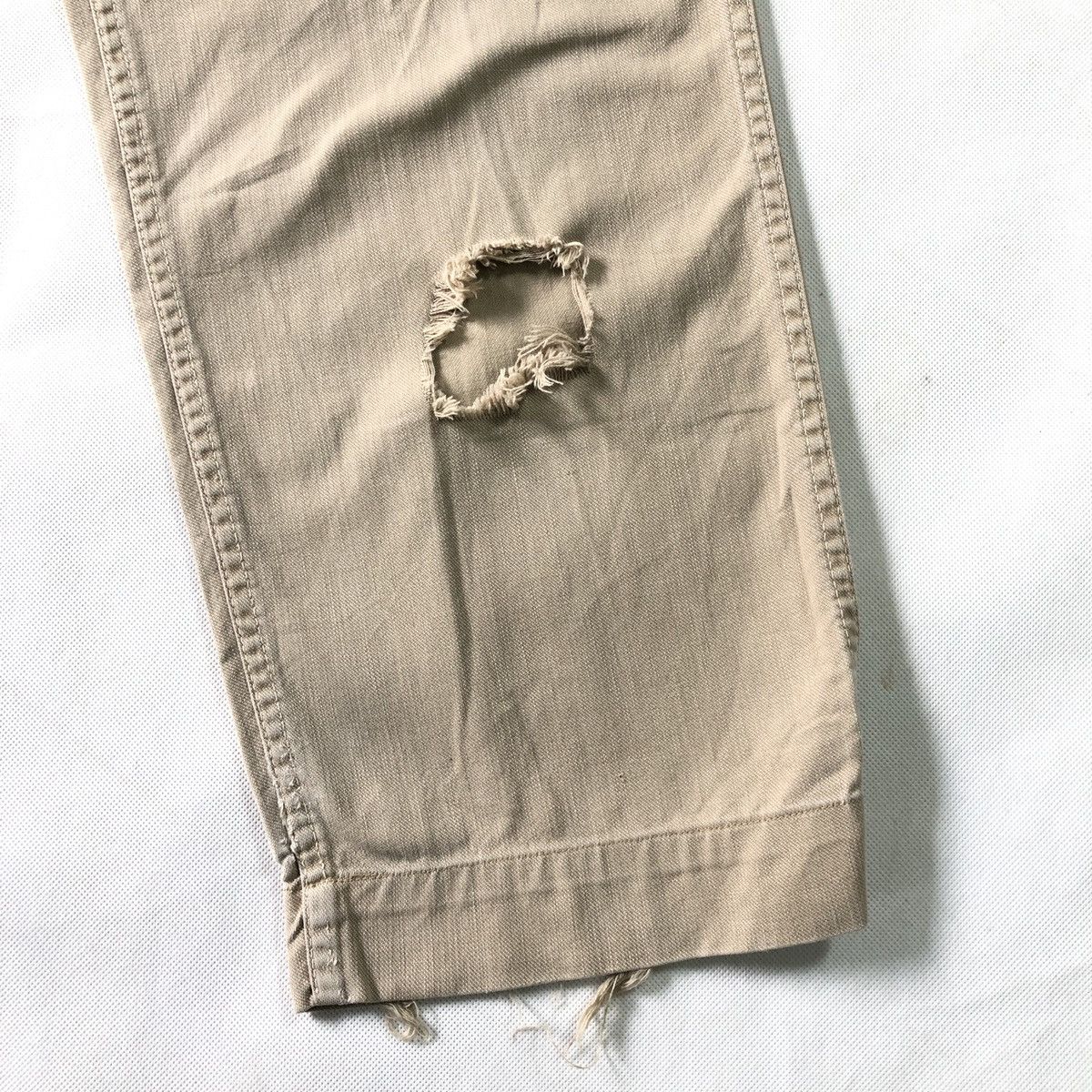 Evisu Vintage Evis Military Chino Khaki Distressed Pant Size US 29 - 6 Thumbnail