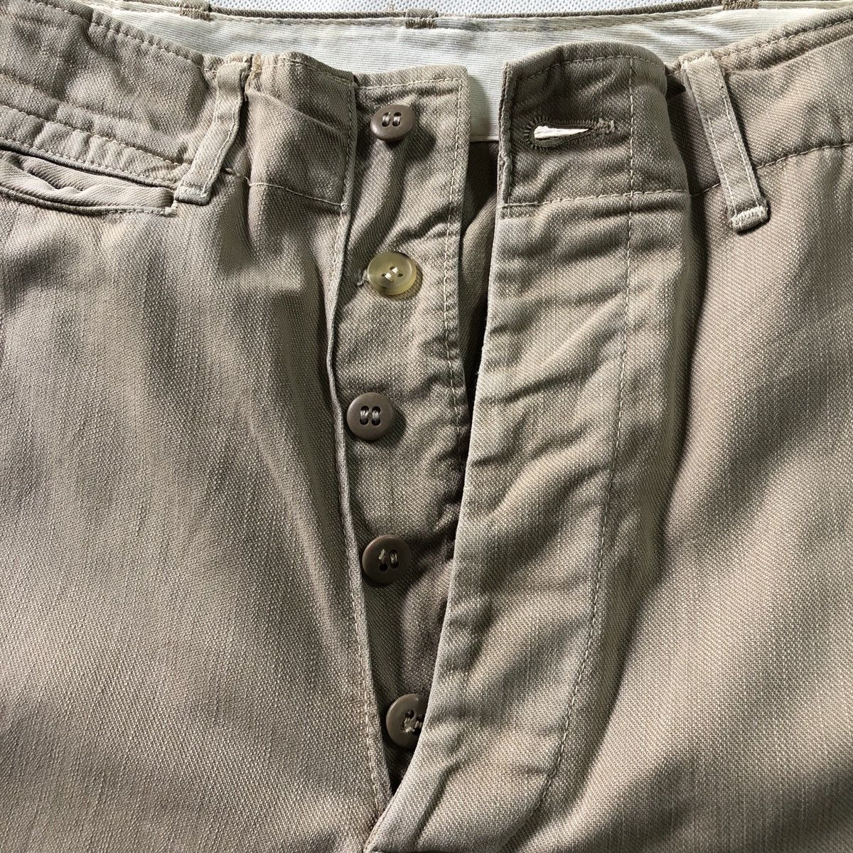 Evisu Vintage Evis Military Chino Khaki Distressed Pant Size US 29 - 8 Thumbnail