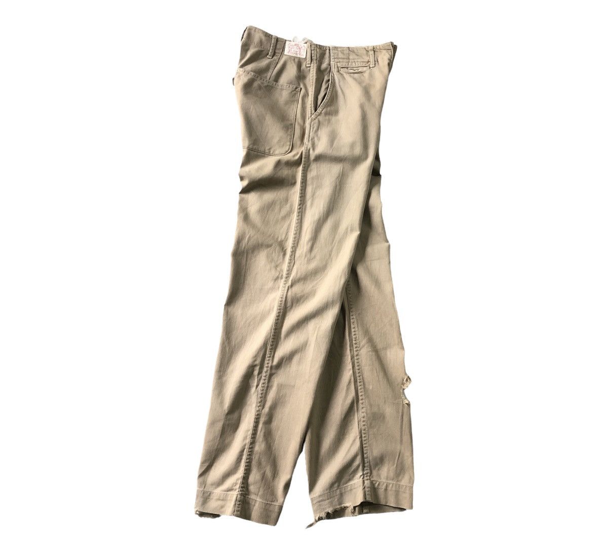 Evisu Vintage Evis Military Chino Khaki Distressed Pant Size US 29 - 3 Thumbnail