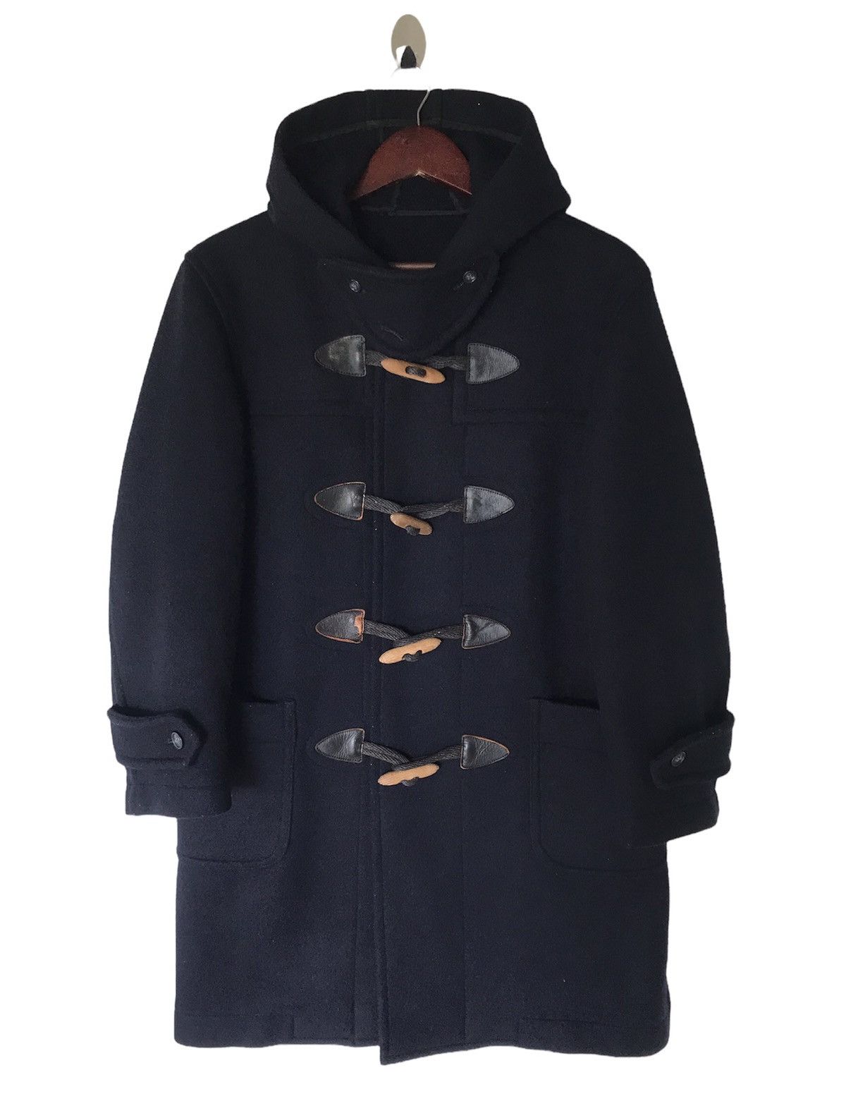 00s japanese label duffel coat hoodie
