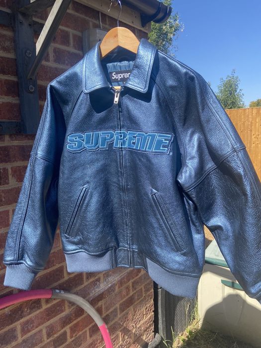 Silver Surfer Leather Varsity Jacket - Spring/Summer 2022 Preview – Supreme