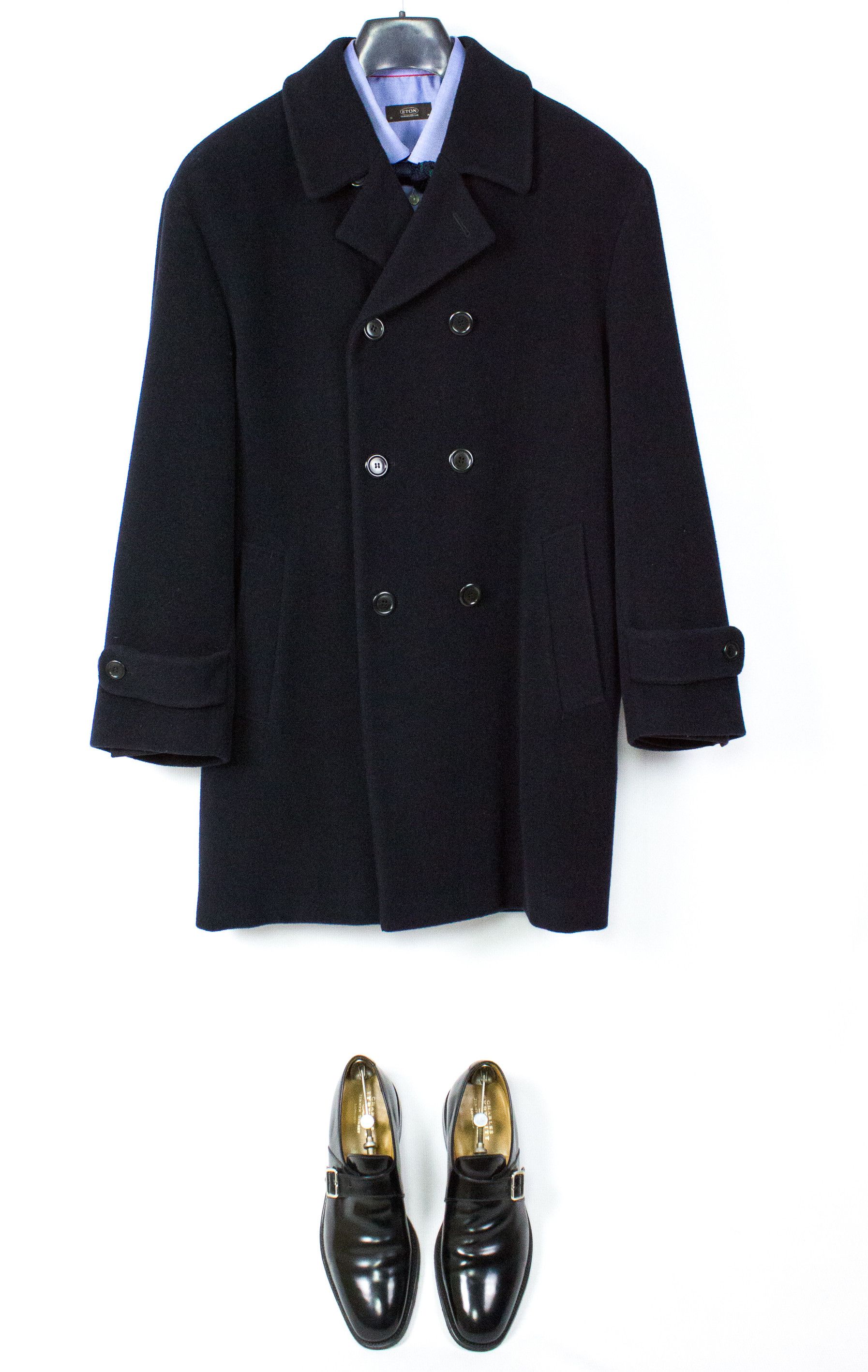 Tiger of Sweden Cashmere-Wool Blend Double Breasted Navy Coat Size US L / EU 52-54 / 3 - 2 Thumbnail