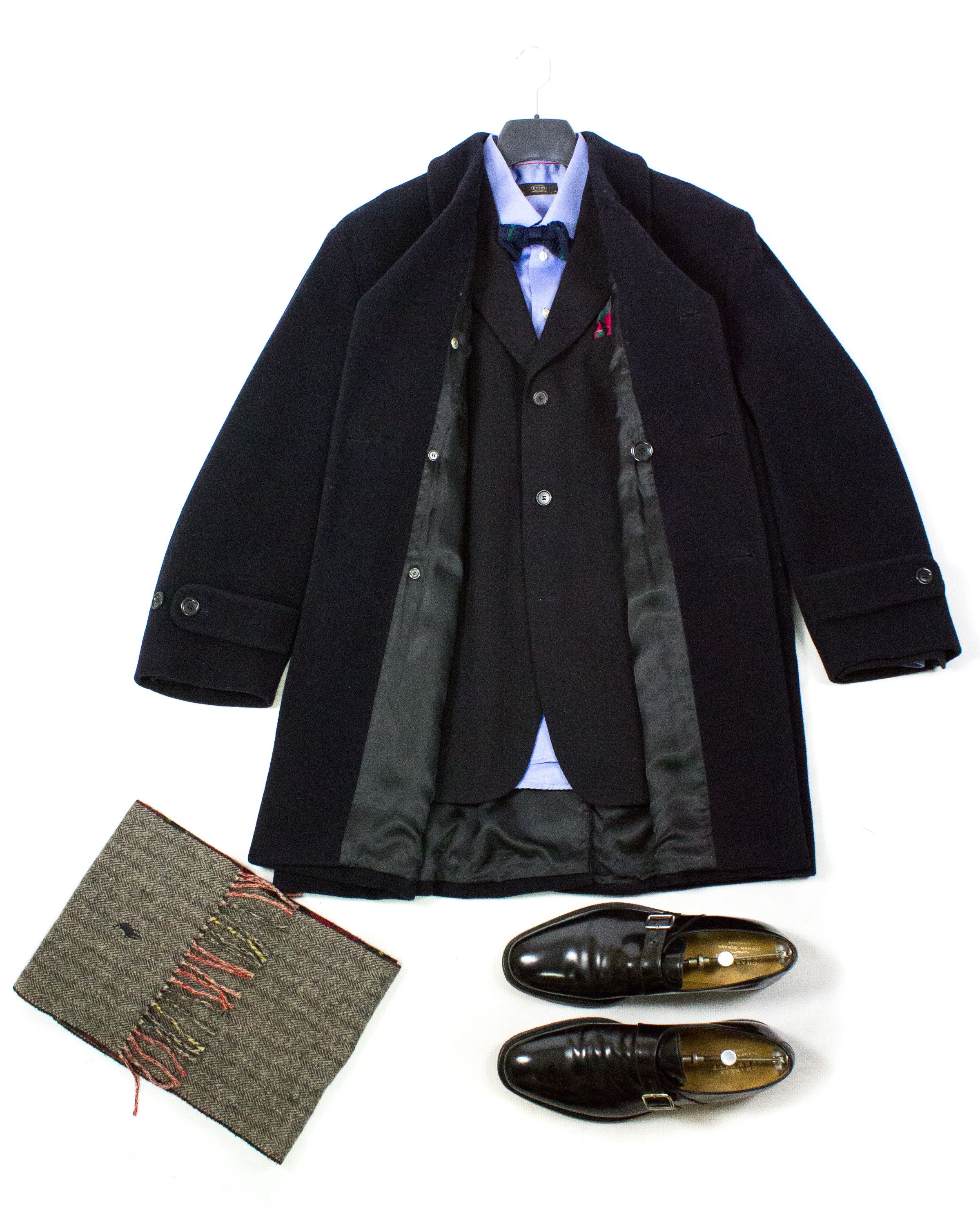 Tiger of Sweden Cashmere-Wool Blend Double Breasted Navy Coat Size US L / EU 52-54 / 3 - 1 Thumbnail