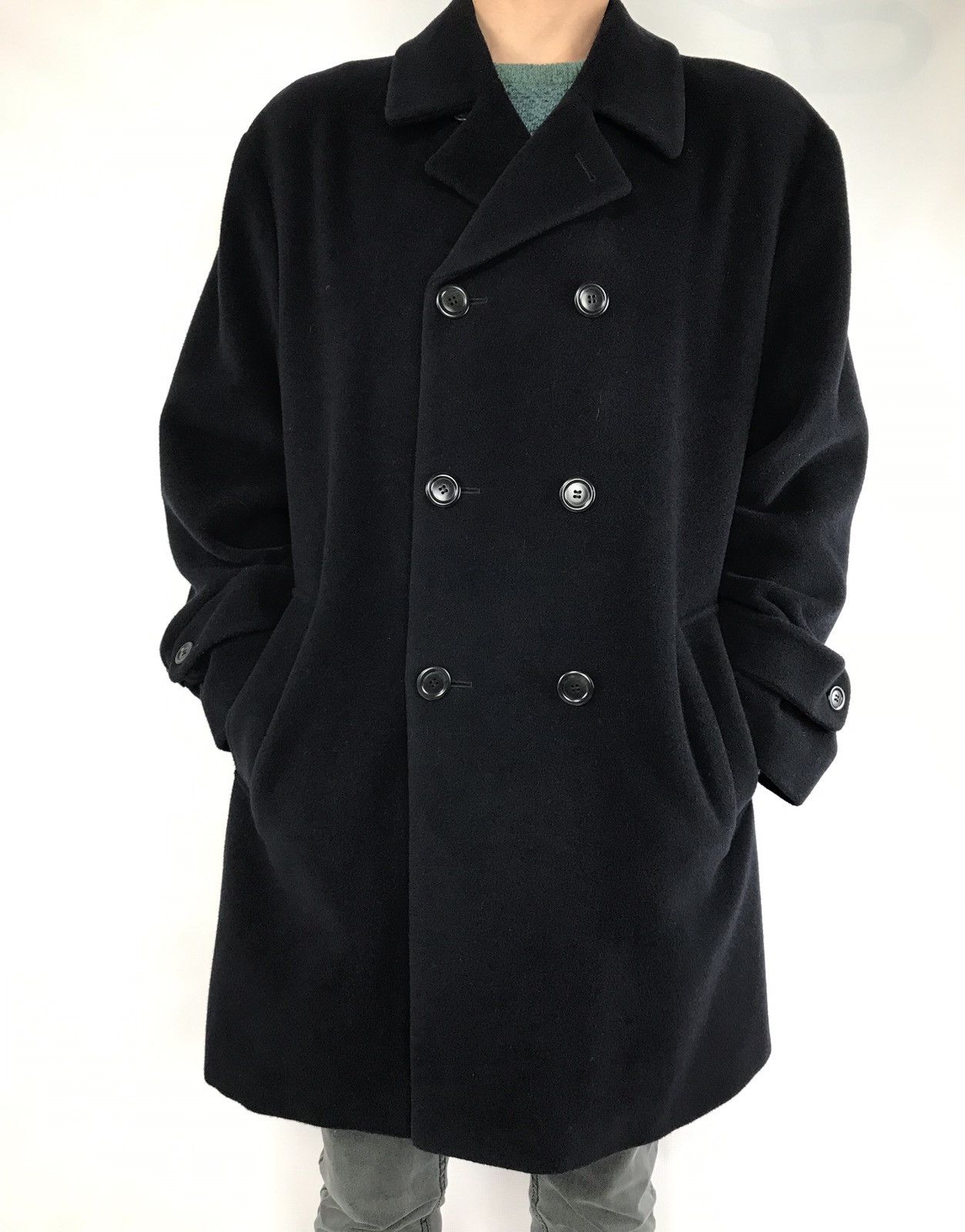 Tiger of Sweden Cashmere-Wool Blend Double Breasted Navy Coat Size US L / EU 52-54 / 3 - 9 Thumbnail