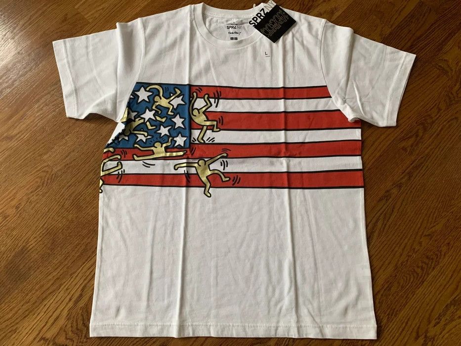Uniqlo XL American Flag USA White T-Shirt SPRZ MOMA ASSC Tee Size US XL / EU 56 / 4 - 1 Thumbnail