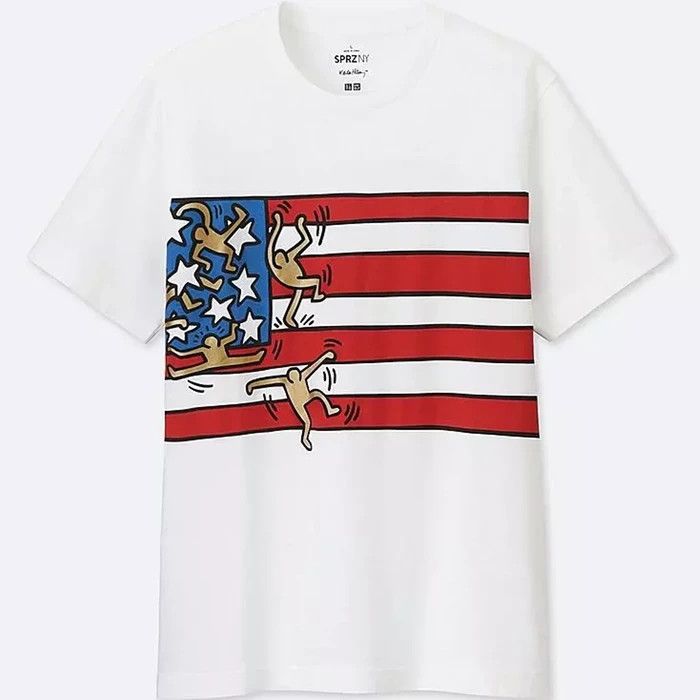 Uniqlo XL American Flag USA White T-Shirt SPRZ MOMA ASSC Tee Size US XL / EU 56 / 4 - 5 Thumbnail
