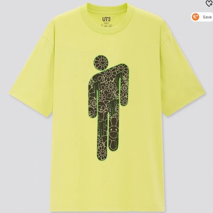 Billie Eilish × Takashi Murakami × Uniqlo XL Extra Large Green Neon Yellow UT Mens Tee Shirt Size US XL / EU 56 / 4 - 1 Thumbnail