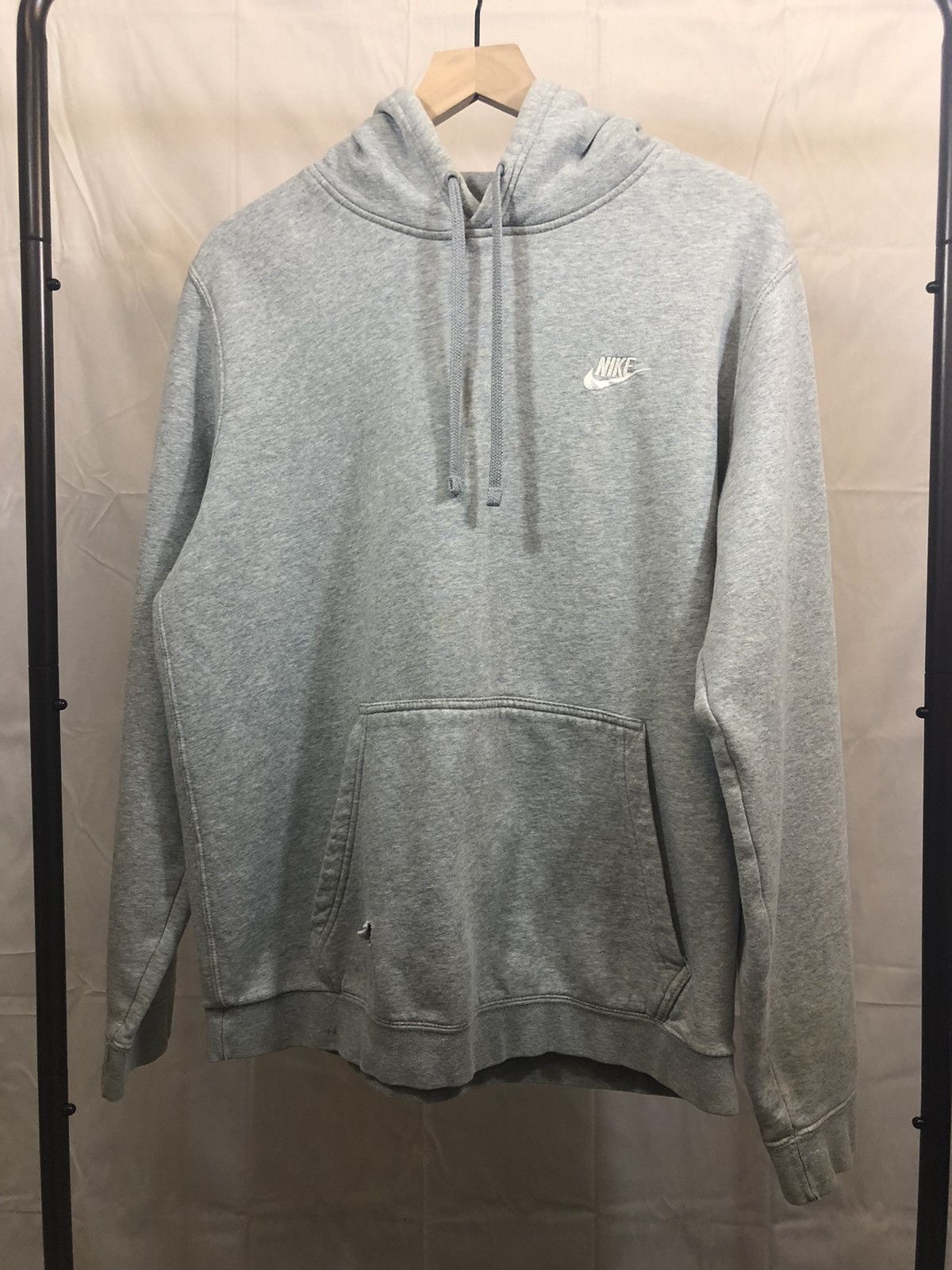 Nike Distressed Nike Blank Gray Y2K 2000s Hoodie Size US L / EU 52-54 / 3 - 1 Thumbnail