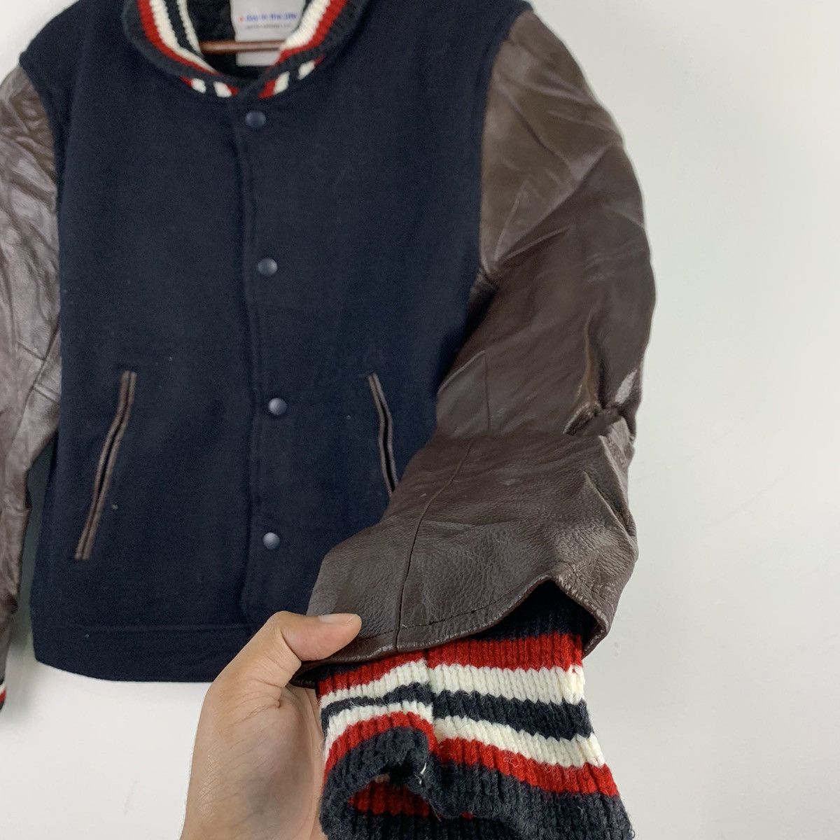 Japanese Brand × Vintage 🔥NS251🔥Japanesebrand art Leather varsity jacket Size US S / EU 44-46 / 1 - 4 Thumbnail