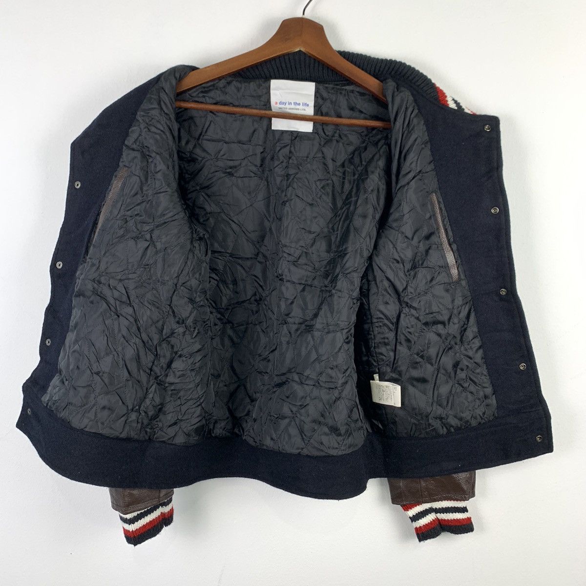 Japanese Brand × Vintage 🔥NS251🔥Japanesebrand art Leather varsity jacket Size US S / EU 44-46 / 1 - 3 Thumbnail