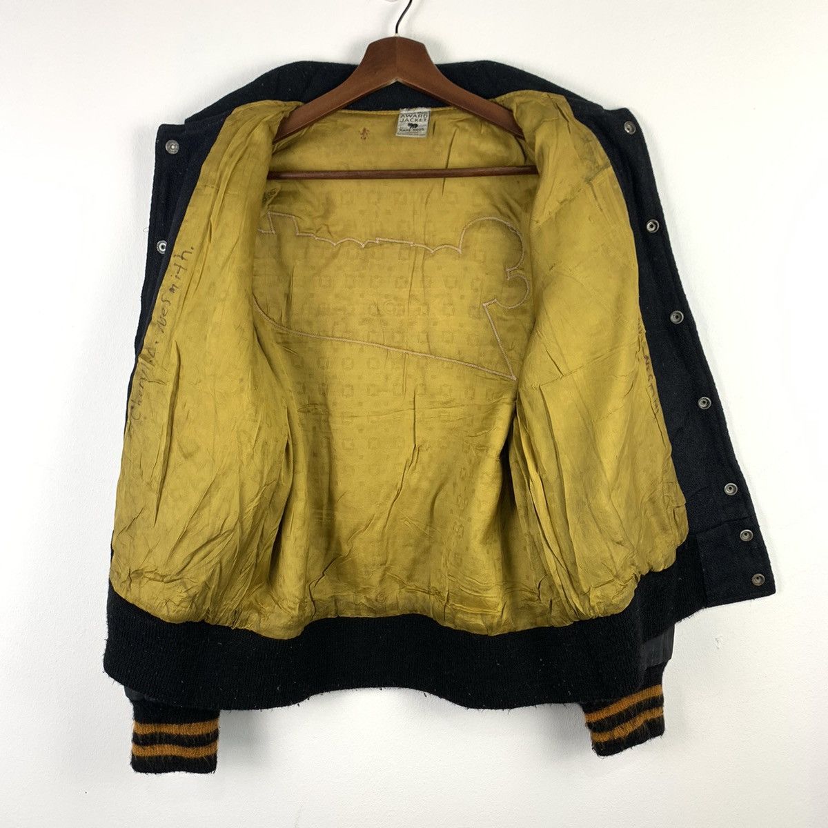 Vintage 🔥NS253🔥CUSTOM Made Kaye BRos art Leather Varsity jacket Size US S / EU 44-46 / 1 - 3 Thumbnail