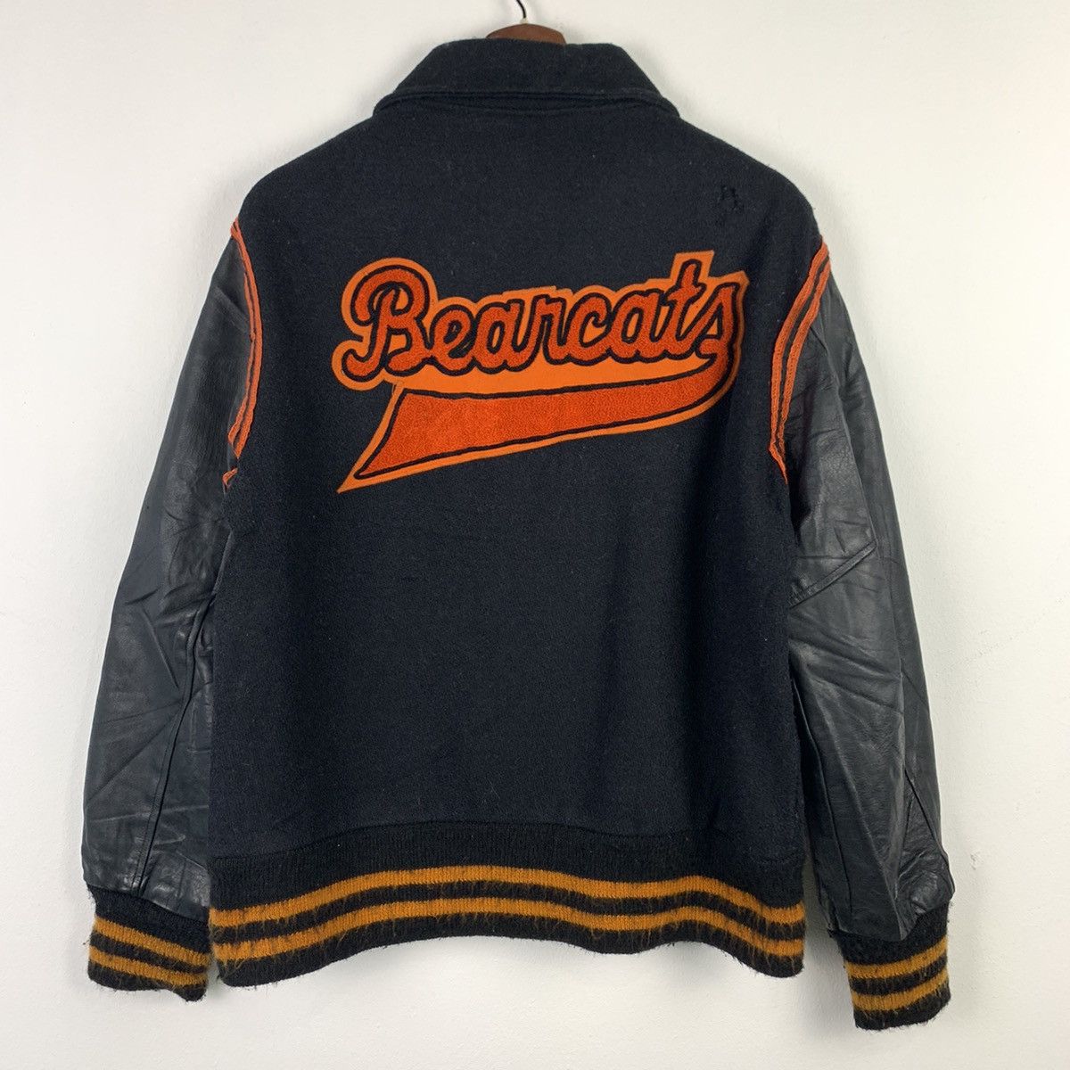 Vintage 🔥NS253🔥CUSTOM Made Kaye BRos art Leather Varsity jacket Size US S / EU 44-46 / 1 - 1 Thumbnail