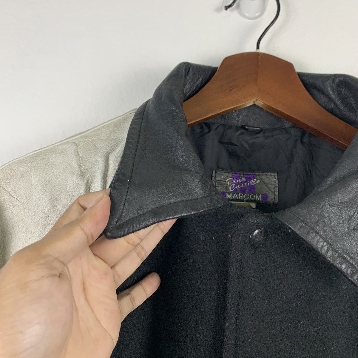 Japanese Brand × Vintage 🔥NS252🔥Vintage MARCOM art Leather Varsity jacket Size US L / EU 52-54 / 3 - 8 Thumbnail