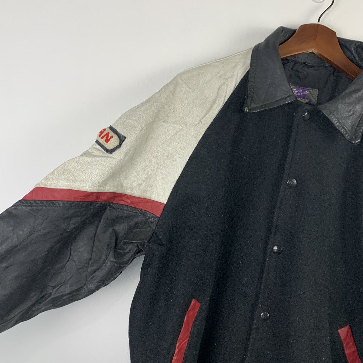 Japanese Brand × Vintage 🔥NS252🔥Vintage MARCOM art Leather Varsity jacket Size US L / EU 52-54 / 3 - 5 Thumbnail