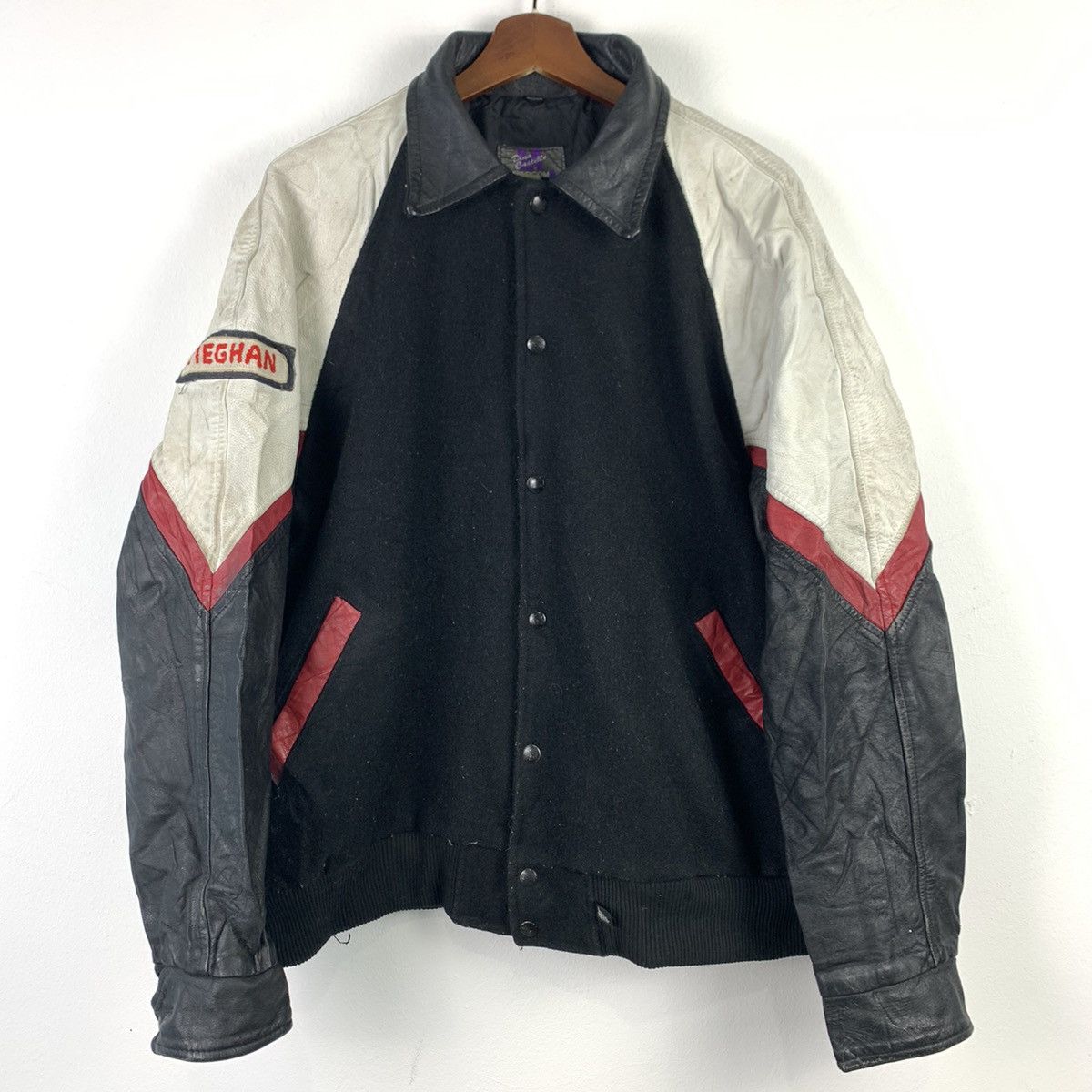 Japanese Brand × Vintage 🔥NS252🔥Vintage MARCOM art Leather Varsity jacket Size US L / EU 52-54 / 3 - 1 Thumbnail