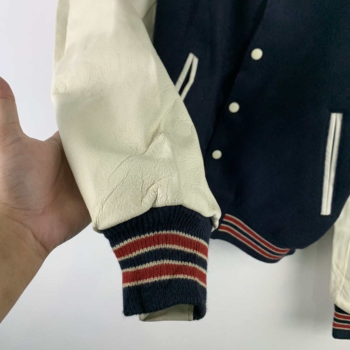 Golden Bear × Vintage 🔥NK117🔥Vintage Golden Bear Plain Leather varsity jackets Size US M / EU 48-50 / 2 - 6 Thumbnail