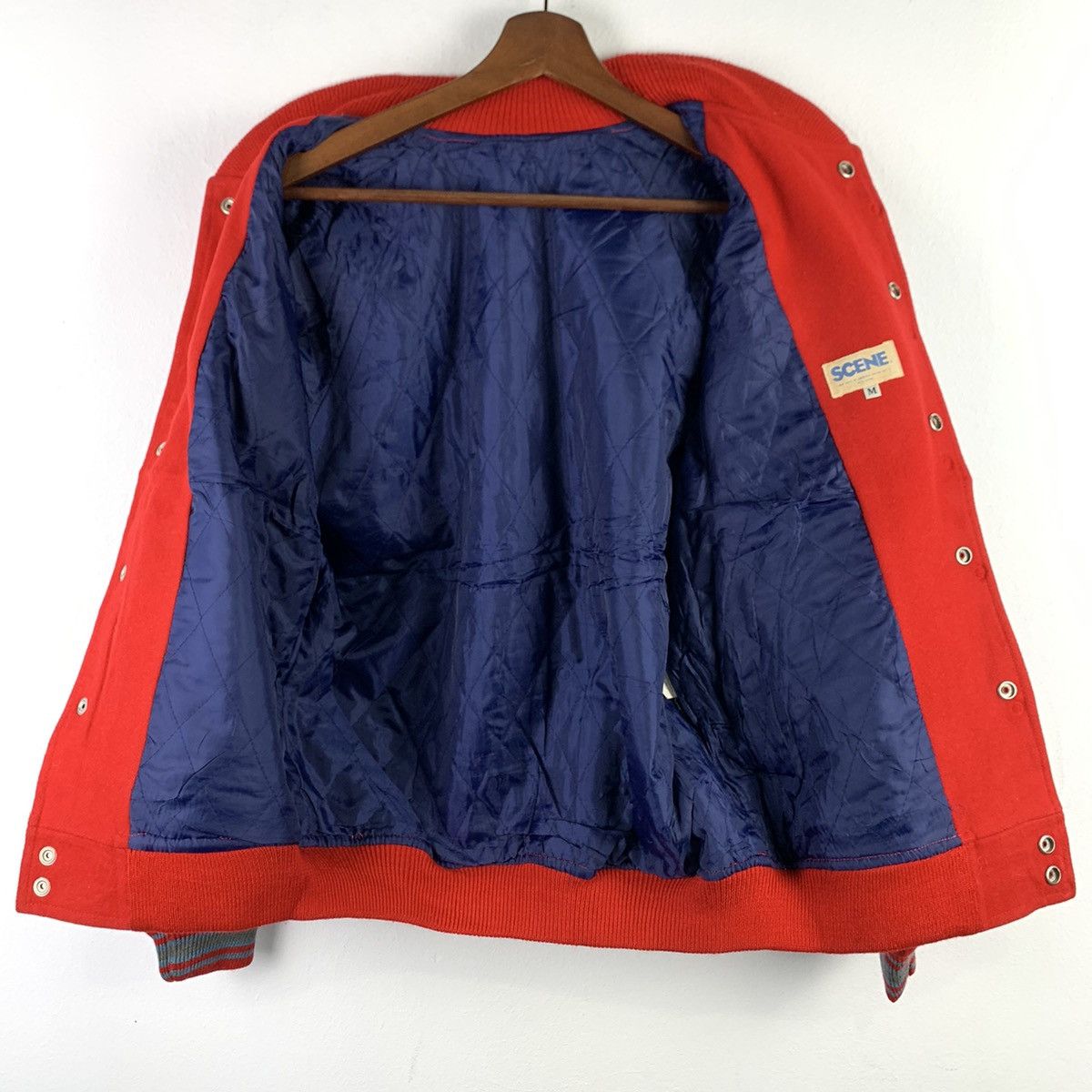 Vintage 🔥NK113🔥Vinatge SCENE Red Plain Wool varsity jackets Size US M / EU 48-50 / 2 - 4 Thumbnail