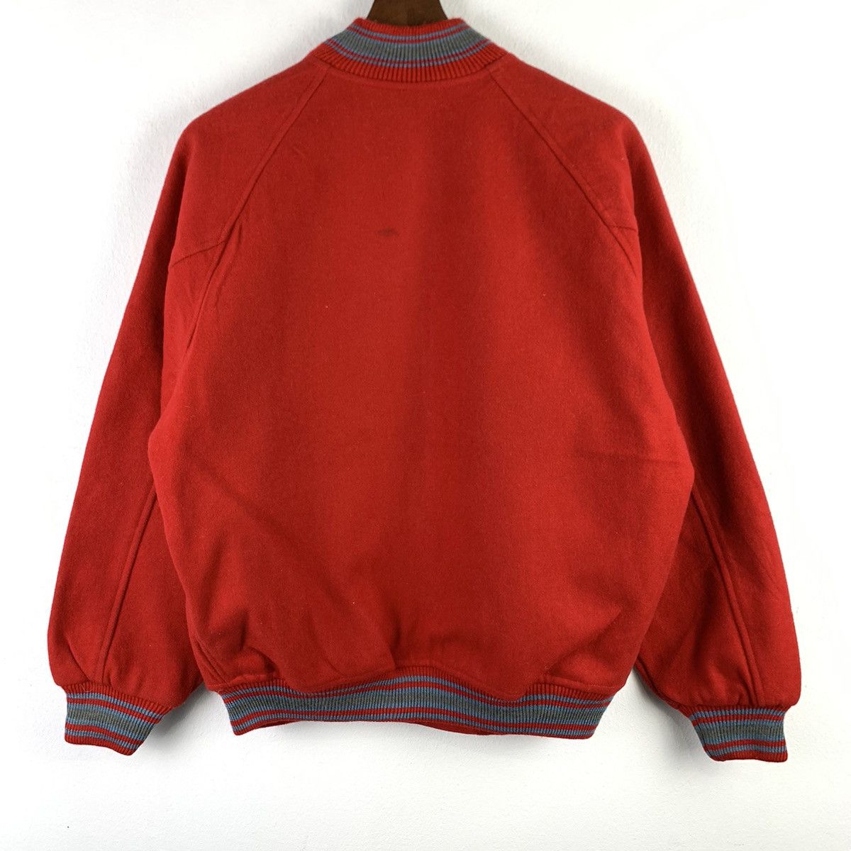 Vintage 🔥NK113🔥Vinatge SCENE Red Plain Wool varsity jackets Size US M / EU 48-50 / 2 - 3 Thumbnail