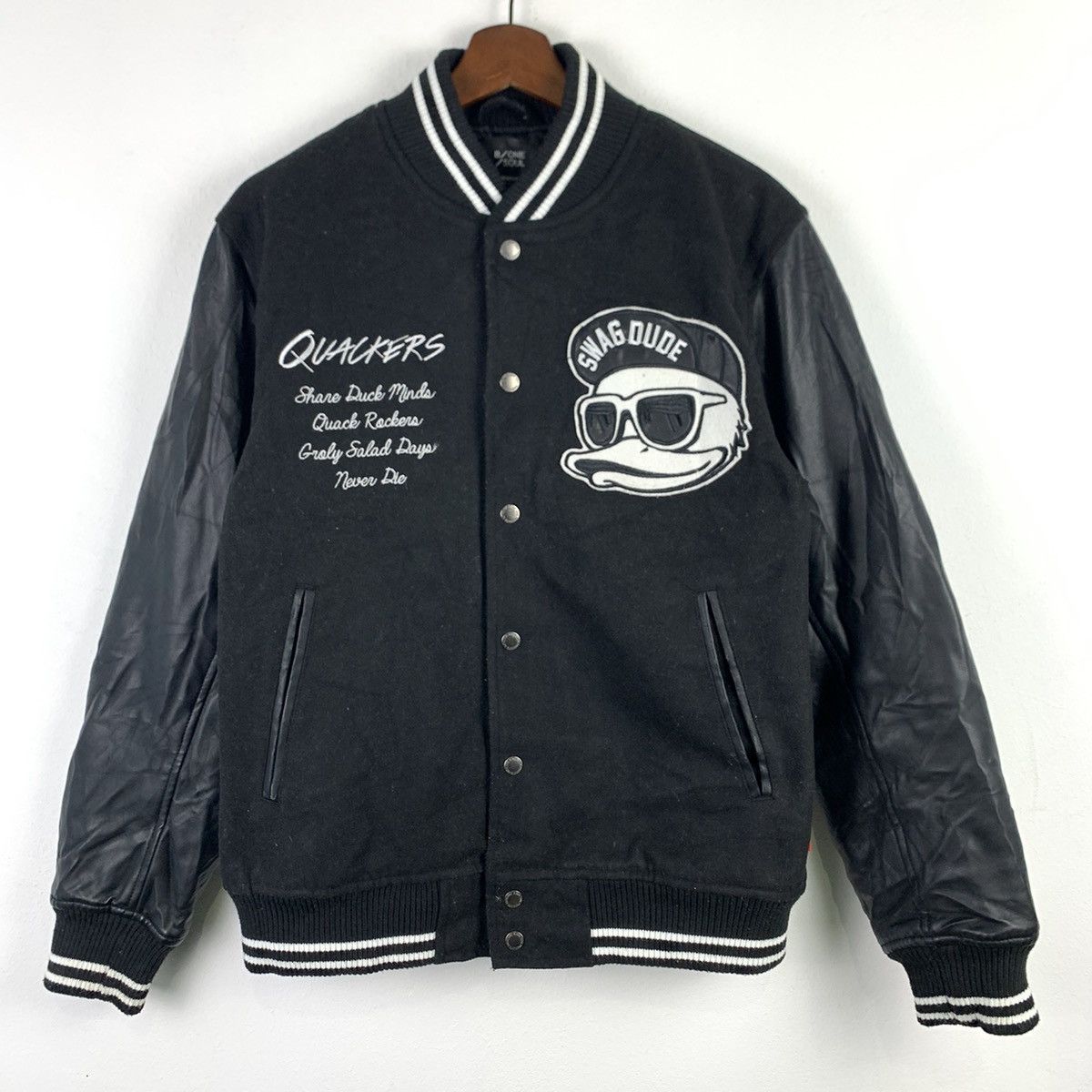 Cartoon Network × Japanese Brand 🔥NK70🔥B one Soul Duck Dude PU Leather varsity jackets Size US S / EU 44-46 / 1 - 1 Thumbnail