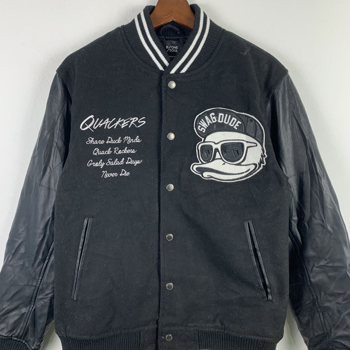 Cartoon Network × Japanese Brand 🔥NK70🔥B one Soul Duck Dude PU Leather varsity jackets Size US S / EU 44-46 / 1 - 2 Thumbnail