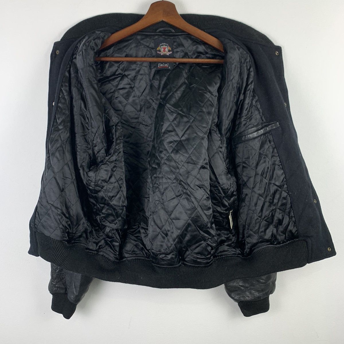 Japanese Brand × Vintage 🔥NK67🔥iXi:z GLOBAL Black Leather varsity jackets Size US L / EU 52-54 / 3 - 4 Thumbnail
