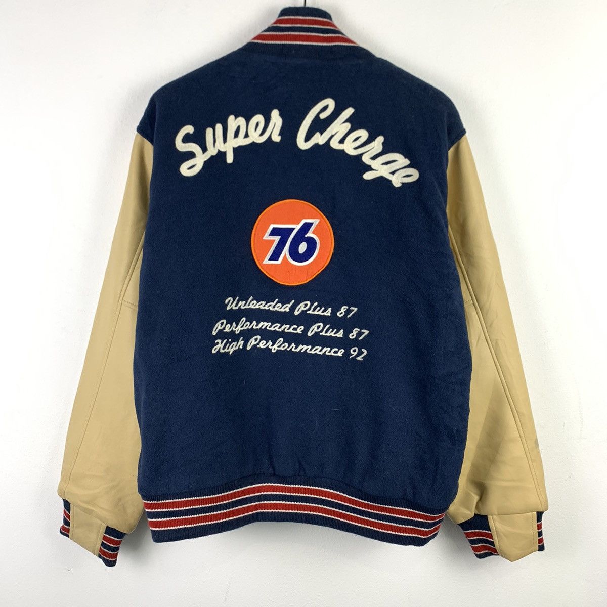Japanese Brand 🔥NK74🔥Lubricants Racing Motor Oil PU Leather varsity jackets Size US M / EU 48-50 / 2 - 1 Thumbnail