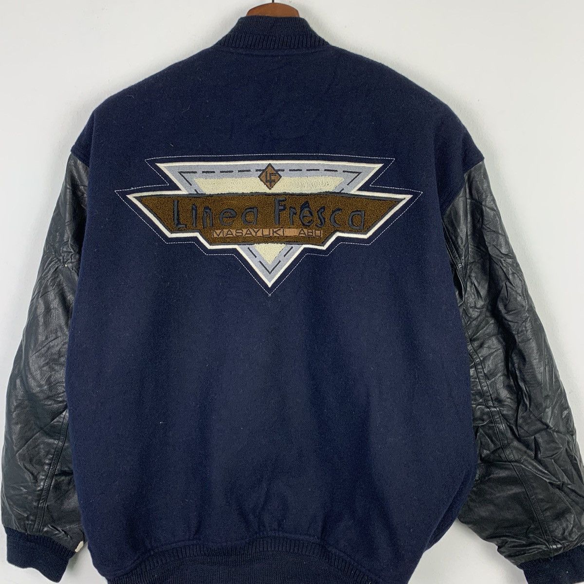 Japanese Brand × Linea 🔥NK59🔥Linea Fresca Masayuki ABQ Pu Leather varsity jackets Size US S / EU 44-46 / 1 - 2 Thumbnail