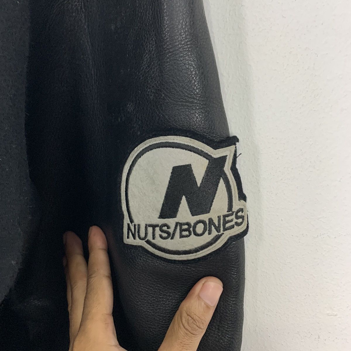 Japanese Brand × Vintage 🔥NEEDGONE🔥NK66🔥NUTS And BONES Leather varsity jackets Size US XL / EU 56 / 4 - 7 Thumbnail
