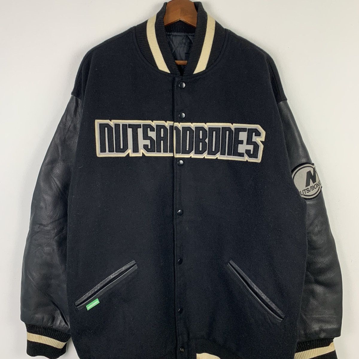 Japanese Brand × Vintage 🔥NEEDGONE🔥NK66🔥NUTS And BONES Leather varsity jackets Size US XL / EU 56 / 4 - 2 Thumbnail