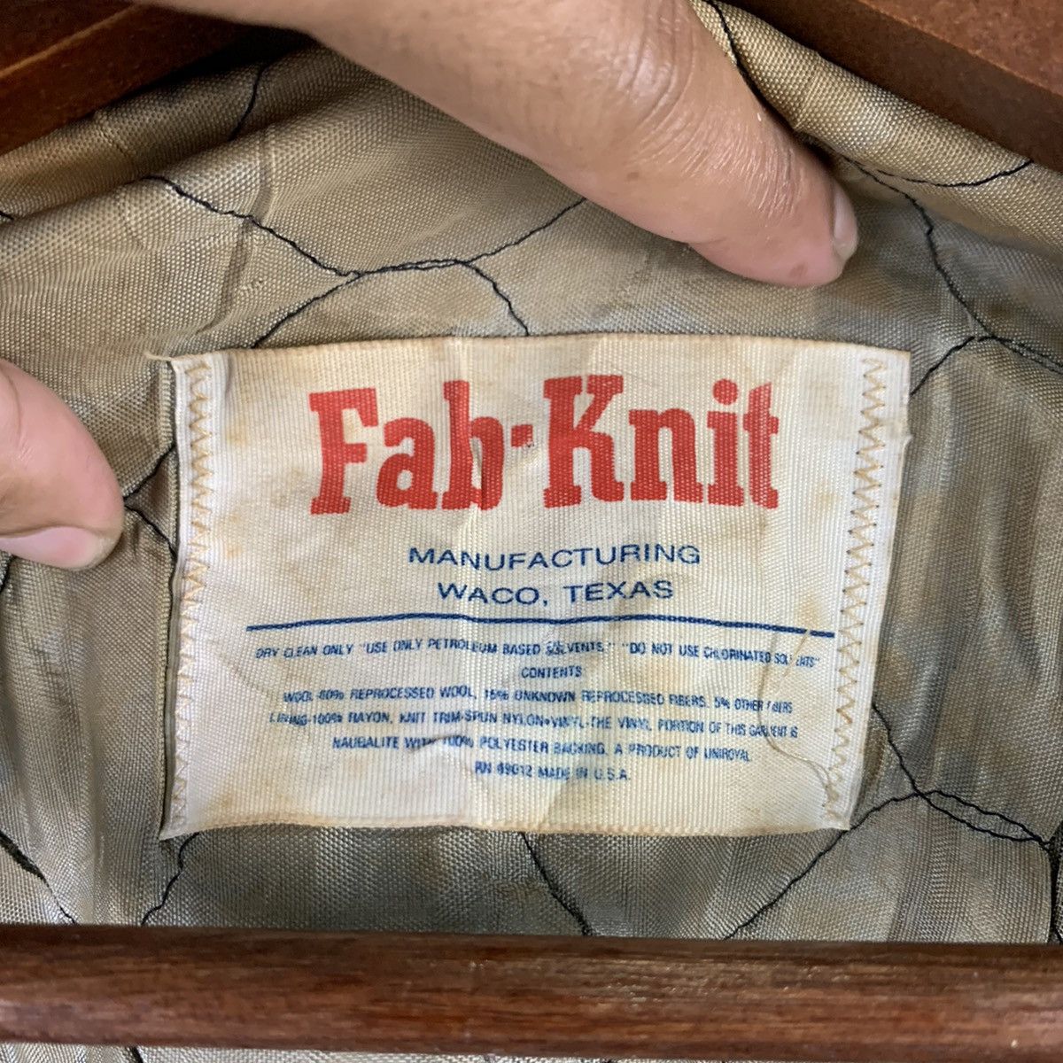 Japanese Brand × Vintage 🔥NK114🔥Vintage Fab-Knit Collared Leather varsity jackets Size US XS / EU 42 / 0 - 8 Thumbnail