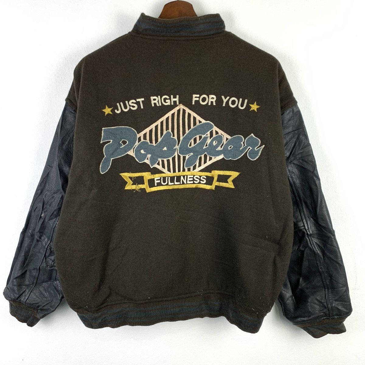 Japanese Brand × Vintage 🔥NK94🔥vintage POP GEAR FULLNES Leather varsityjackets Size US M / EU 48-50 / 2 - 1 Thumbnail