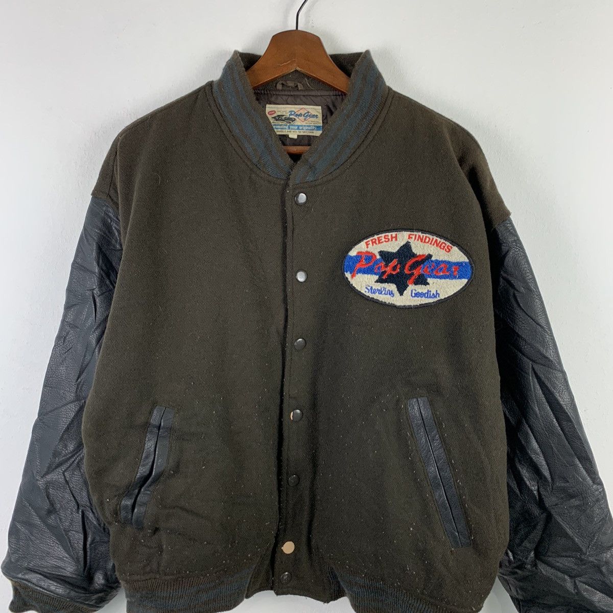Japanese Brand × Vintage 🔥NK94🔥vintage POP GEAR FULLNES Leather varsityjackets Size US M / EU 48-50 / 2 - 4 Thumbnail