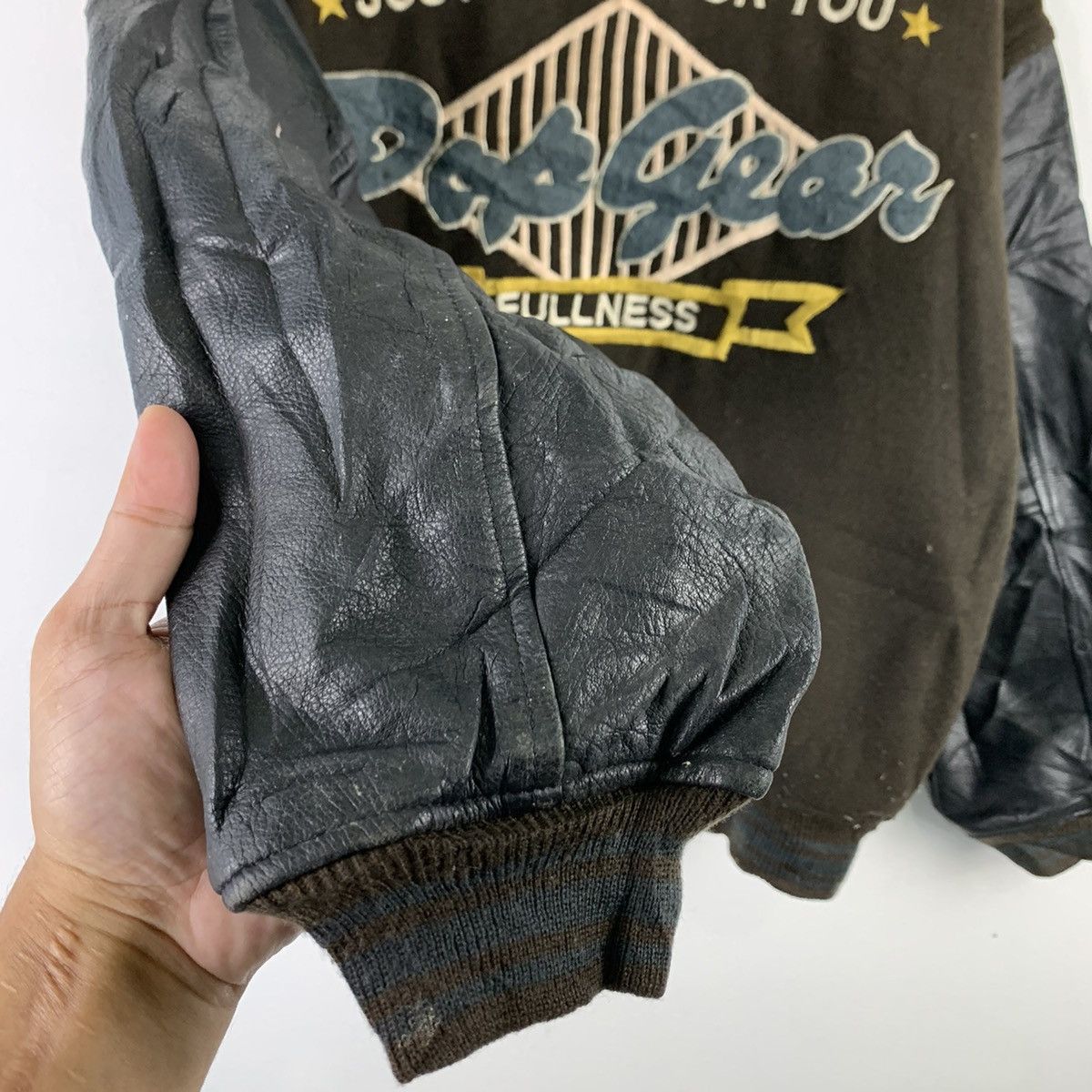 Japanese Brand × Vintage 🔥NK94🔥vintage POP GEAR FULLNES Leather varsityjackets Size US M / EU 48-50 / 2 - 8 Thumbnail
