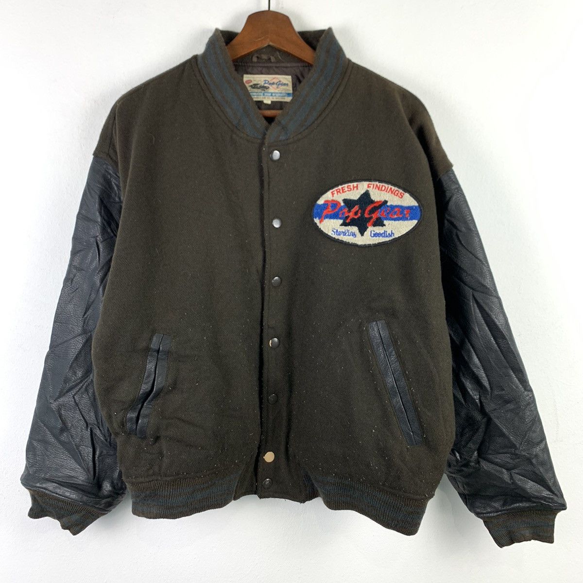 Japanese Brand × Vintage 🔥NK94🔥vintage POP GEAR FULLNES Leather varsityjackets Size US M / EU 48-50 / 2 - 3 Thumbnail