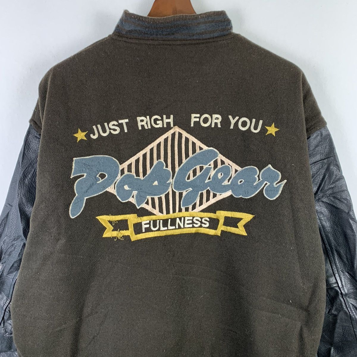 Japanese Brand × Vintage 🔥NK94🔥vintage POP GEAR FULLNES Leather varsityjackets Size US M / EU 48-50 / 2 - 2 Thumbnail